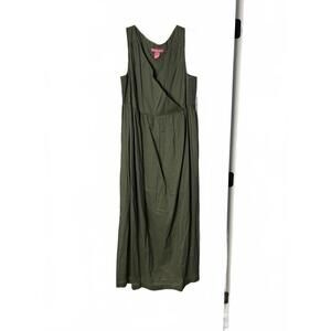 Woman Within Olive Green Maxi Dress - Size 14W